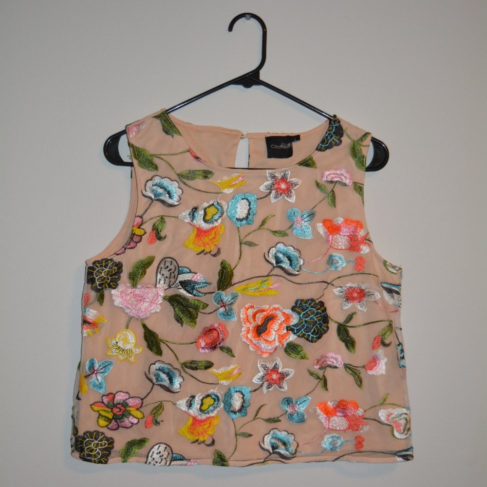 Floral Knit Sleeveless Top